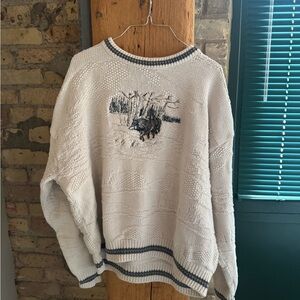 Men's Wolf Sweater with Embroidered Design